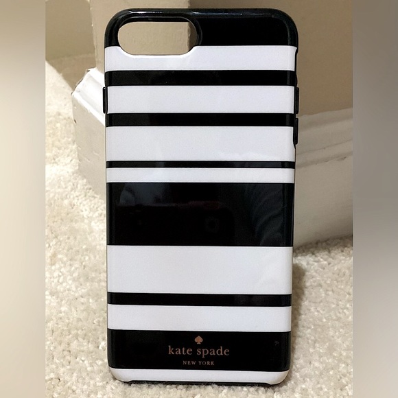 🆕🔥KATE SPADE♠️SUPER CHIC&STYLISH I PHONE 7&8+/SE BLACK&WHITE HARDSHELL CASE!!! - Picture 1 of 6